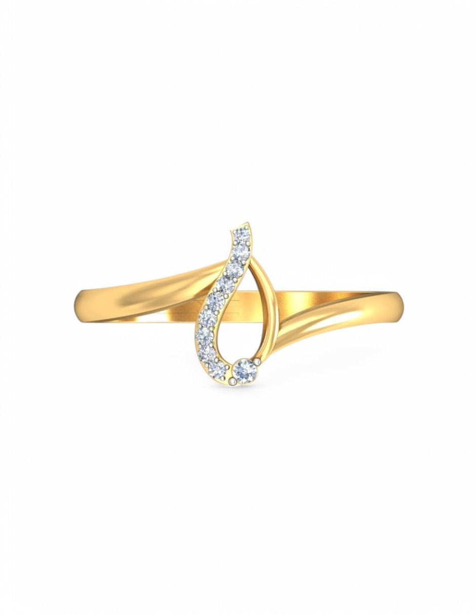 Anillo 10 k de oro amarillo zirconia brillante