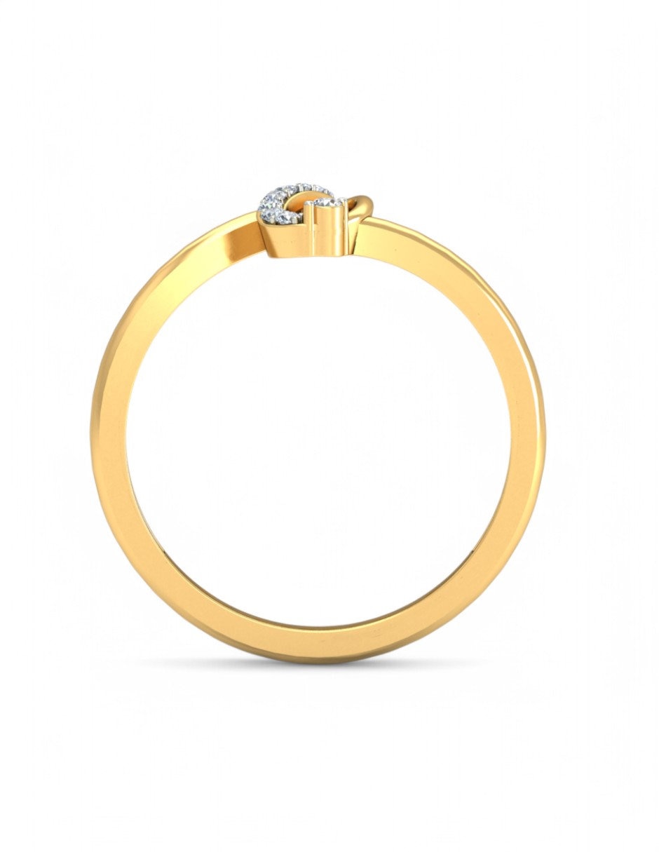 Anillo 10 k de oro amarillo zirconia brillante