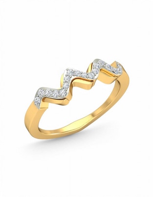 Anillo 10 k de oro amarillo zirconia brillante
