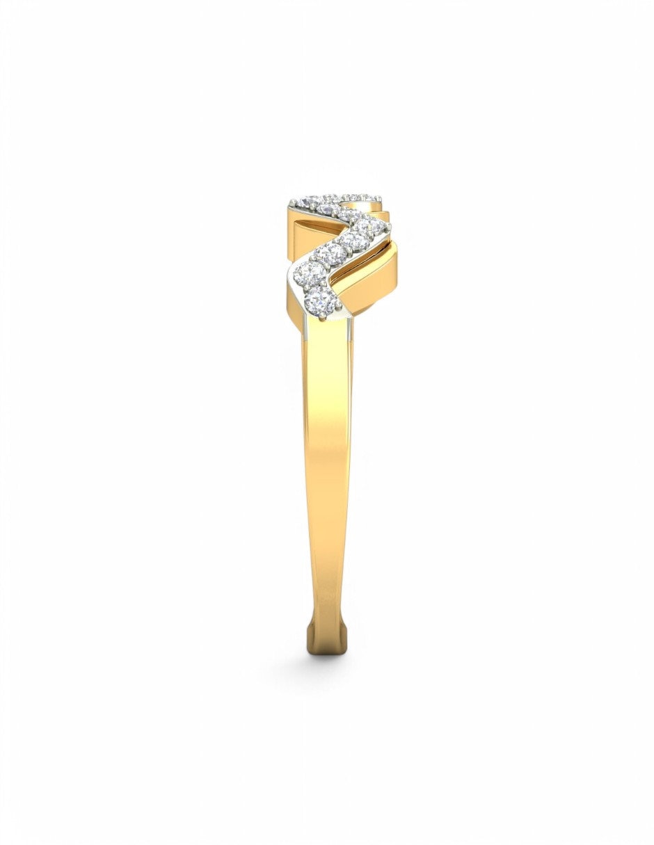 Anillo 10 k de oro amarillo zirconia brillante