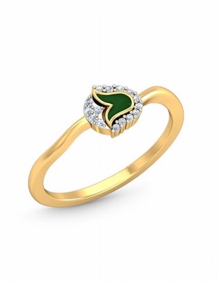 Anillo 10 k de oro amarillo zirconia brillante Anillo 10 k de oro amarillo zirconia brillante