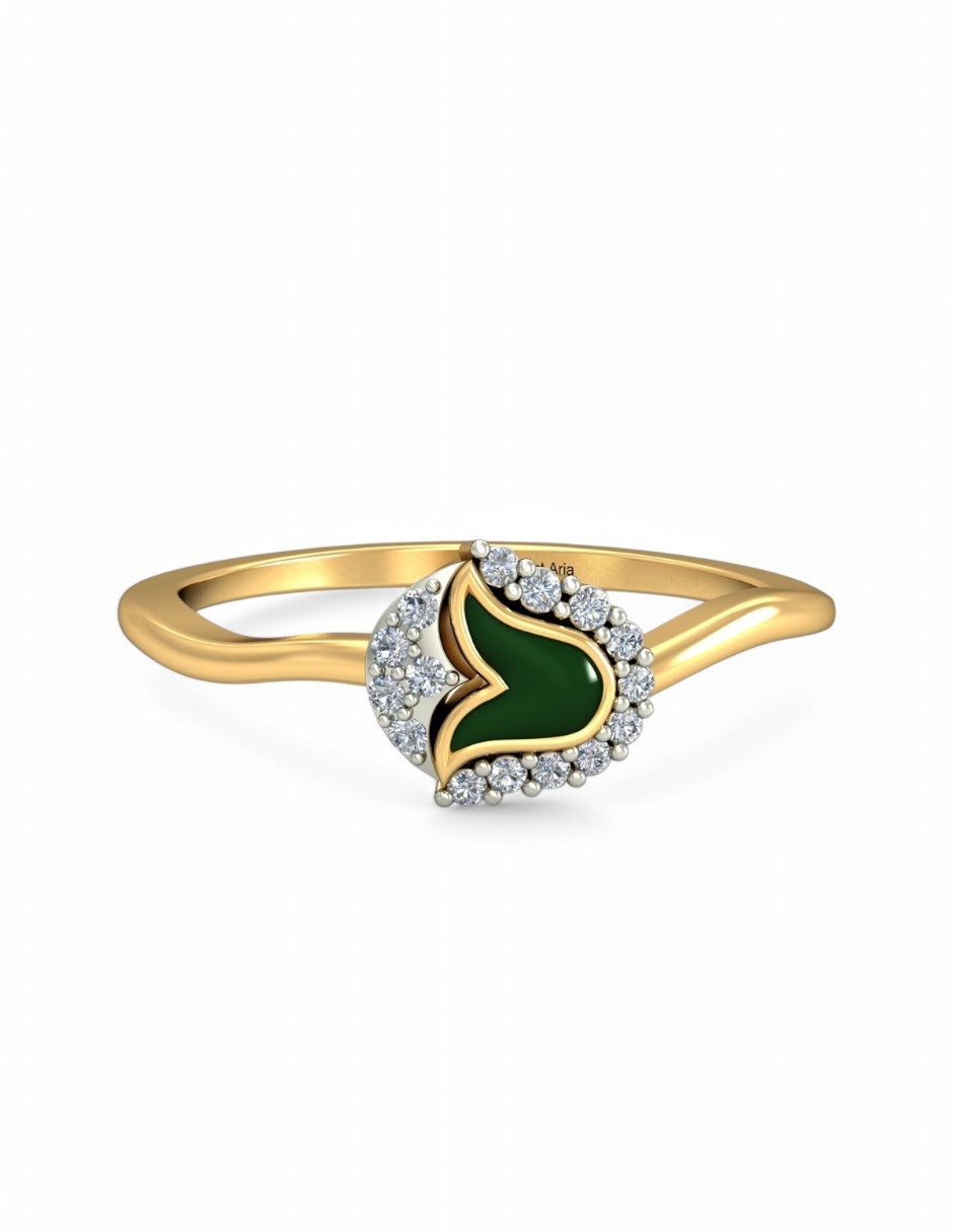 Anillo 10 k de oro amarillo zirconia brillante