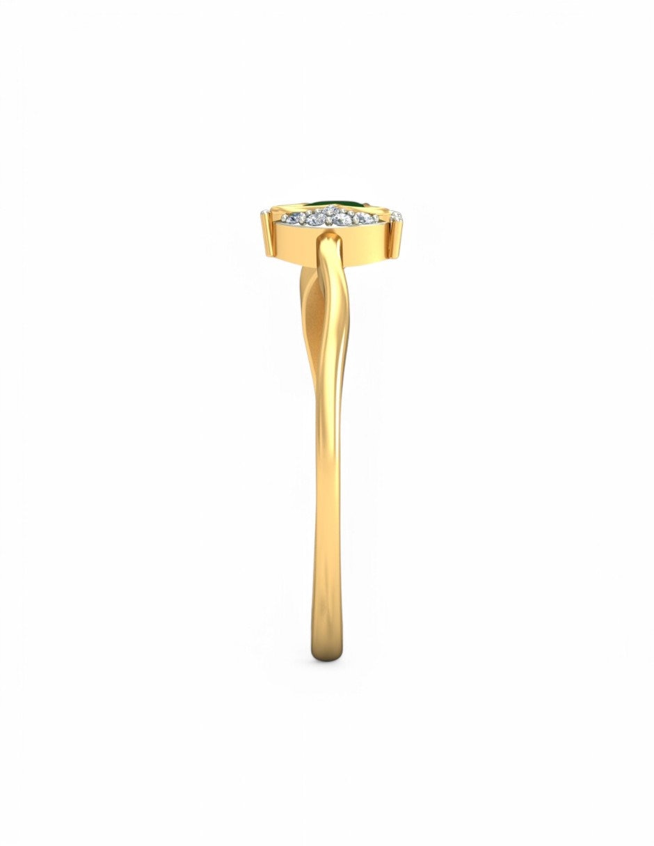 Anillo 10 k de oro amarillo zirconia brillante