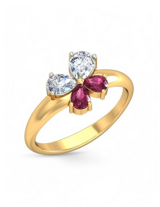 Anillo 10 k de oro amarillo zirconia brillante Anillo 10 k de oro amarillo zirconia brillante