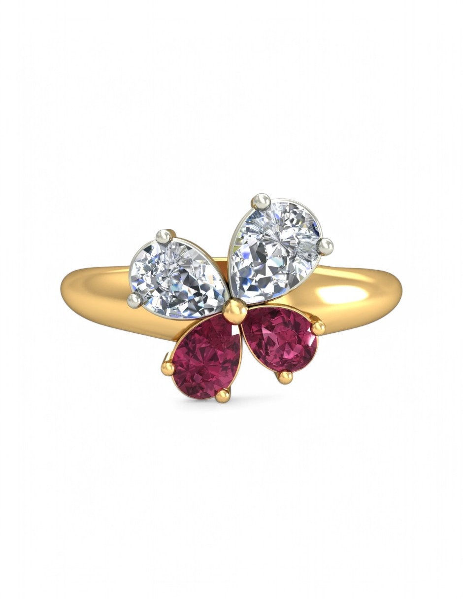 Anillo 10 k de oro amarillo zirconia brillante