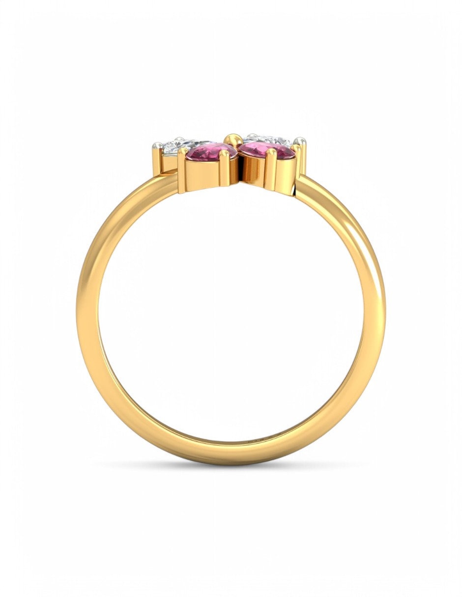 Anillo 10 k de oro amarillo zirconia brillante