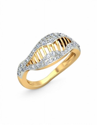 Anillo 10 k de oro amarillo zirconia brillante