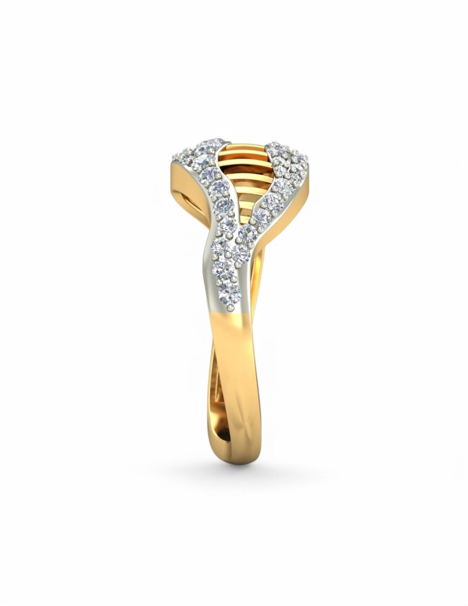 Anillo 10 k de oro amarillo zirconia brillante