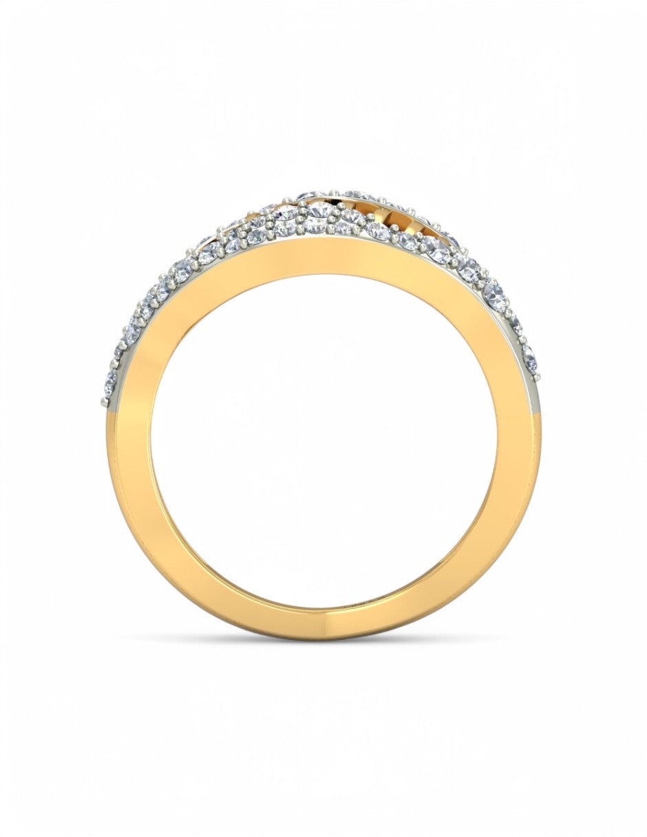 Anillo 10 k de oro amarillo zirconia brillante