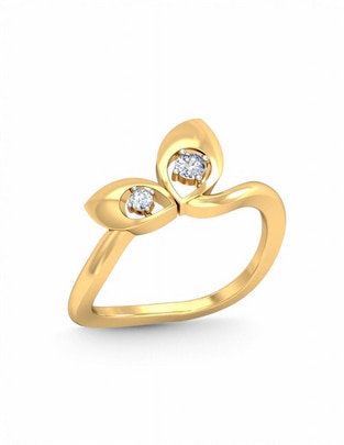 Anillo 10 k de oro amarillo zirconia brillante