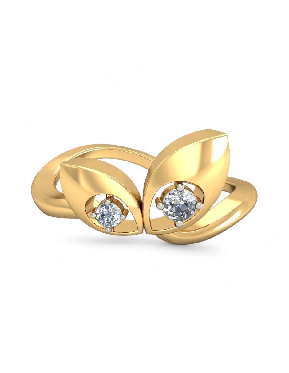 Anillo 10 k de oro amarillo zirconia brillante