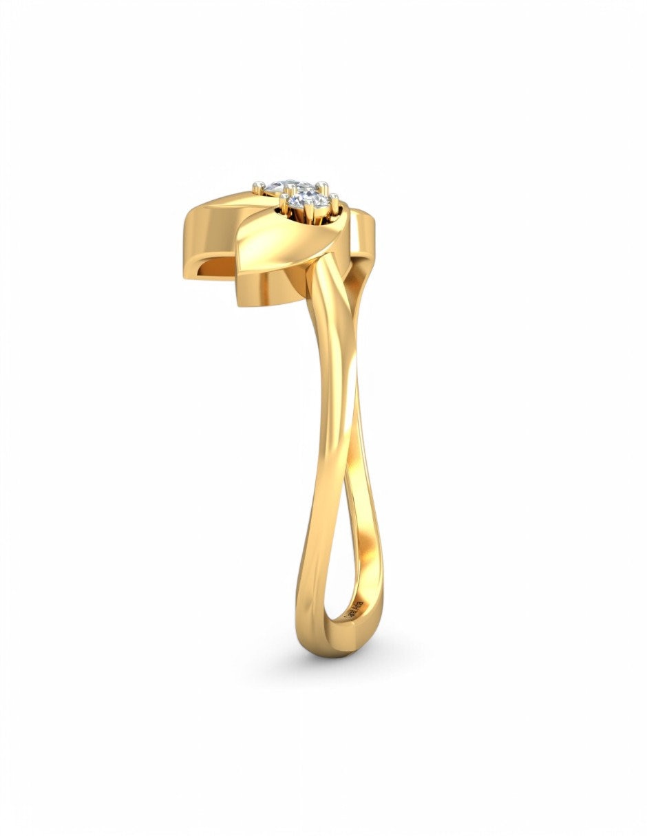 Anillo 10 k de oro amarillo zirconia brillante