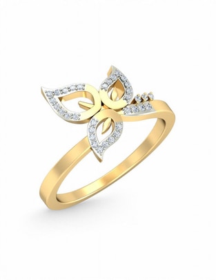 Anillo 10 k de oro amarillo zirconia brillante