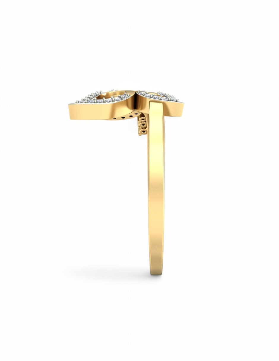 Anillo 10 k de oro amarillo zirconia brillante
