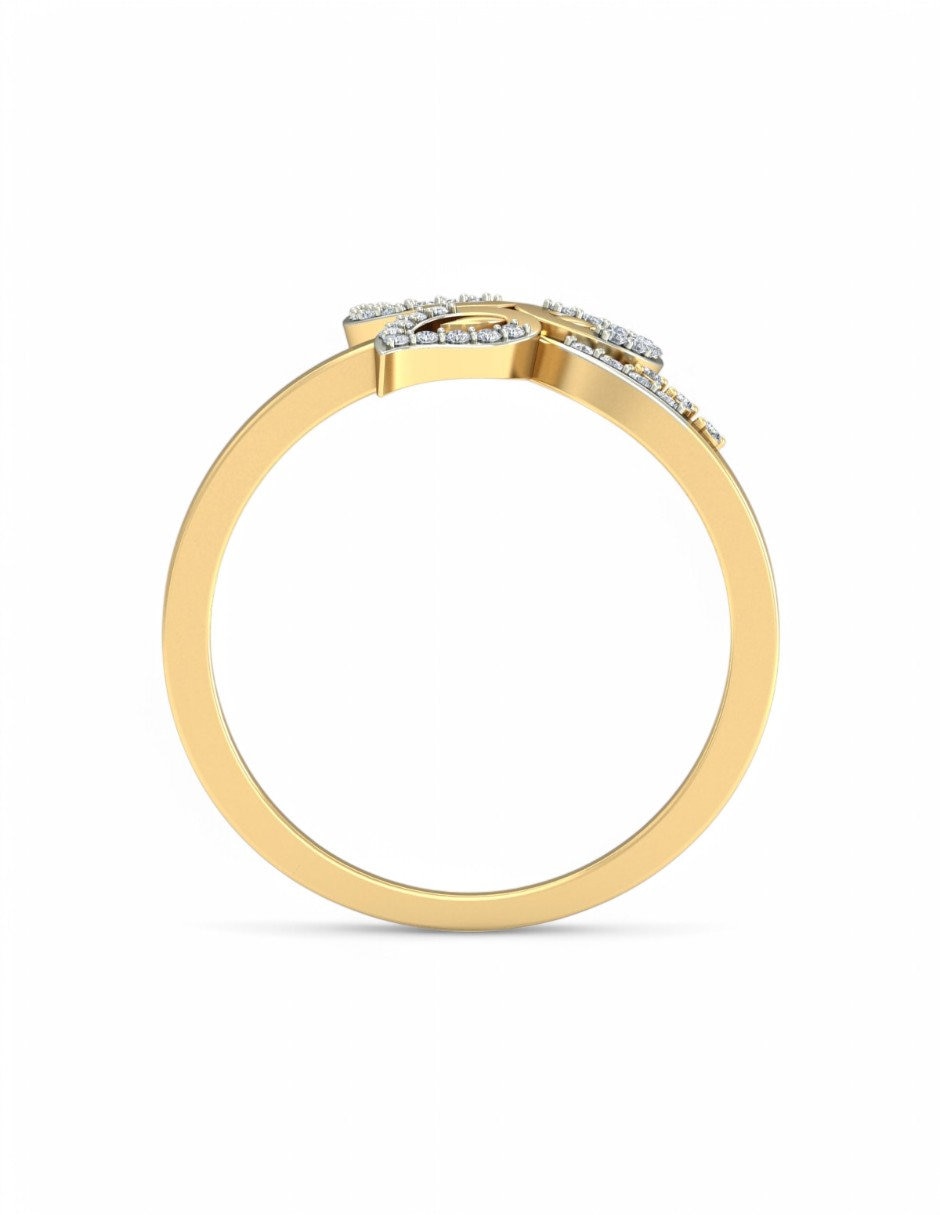 Anillo 10 k de oro amarillo zirconia brillante