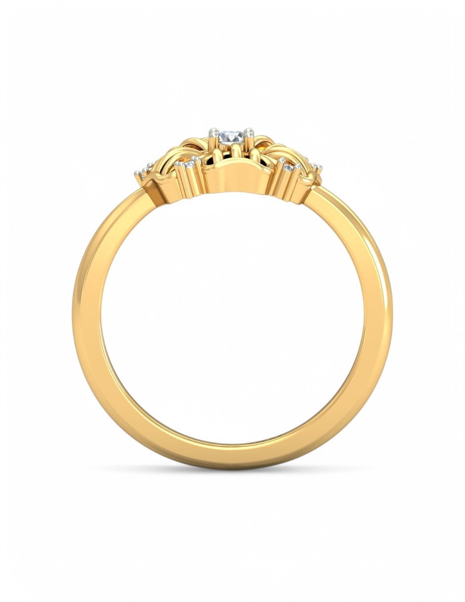 Anillo 10 k de oro amarillo zirconia brillante