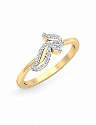 Anillo 10 k de oro amarillo zirconia brillante