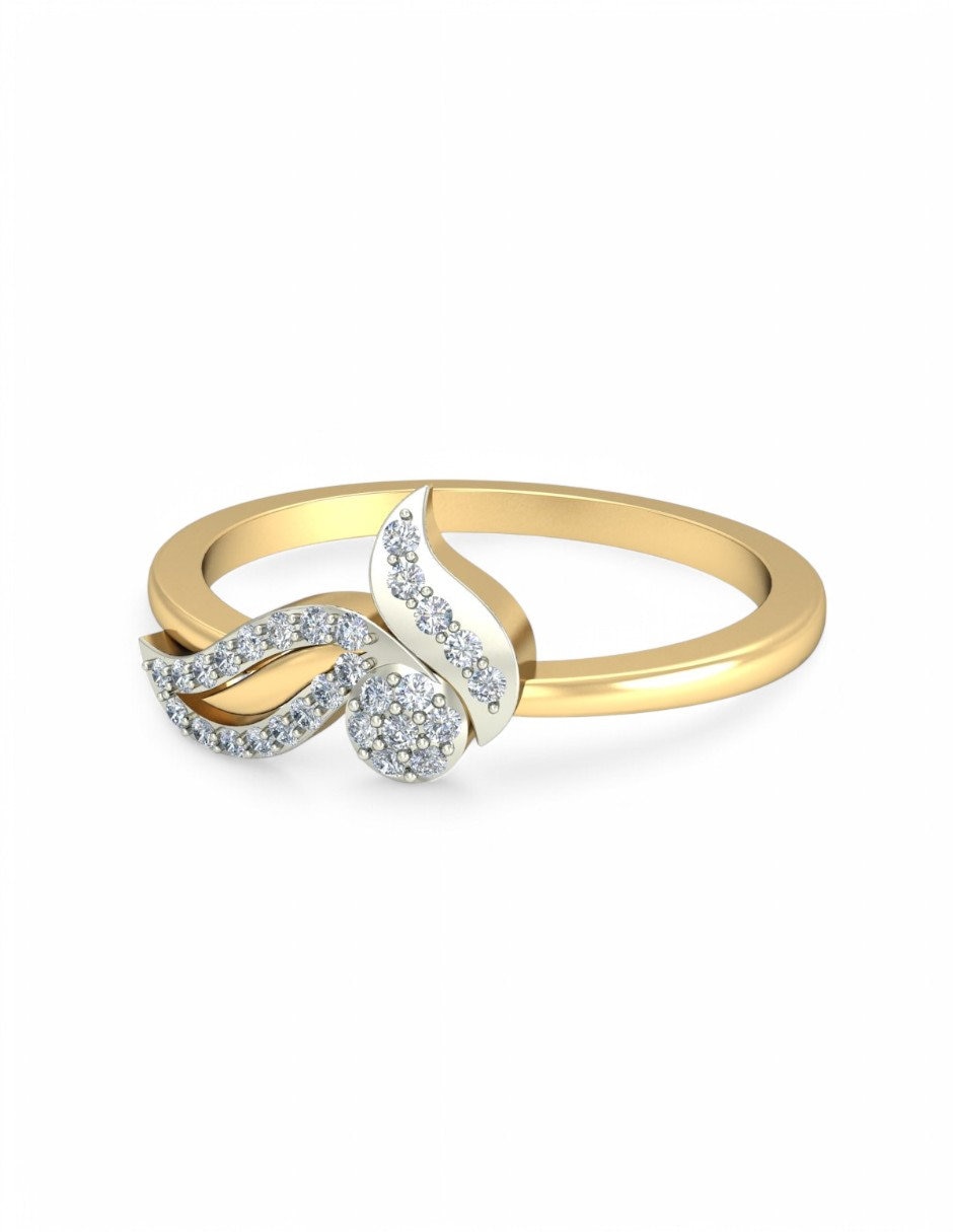 Anillo 10 k de oro amarillo zirconia brillante 2