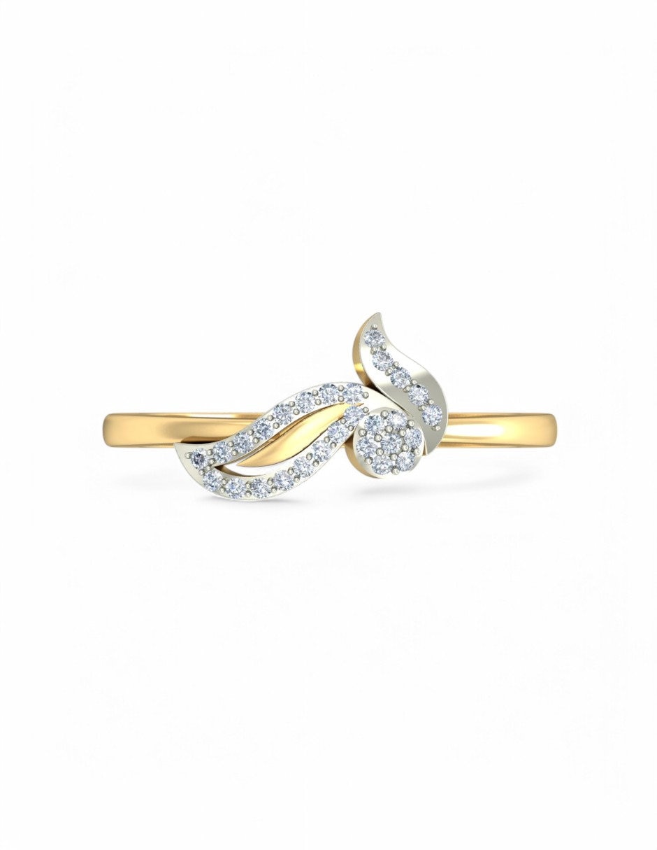 Anillo 10 k de oro amarillo zirconia brillante