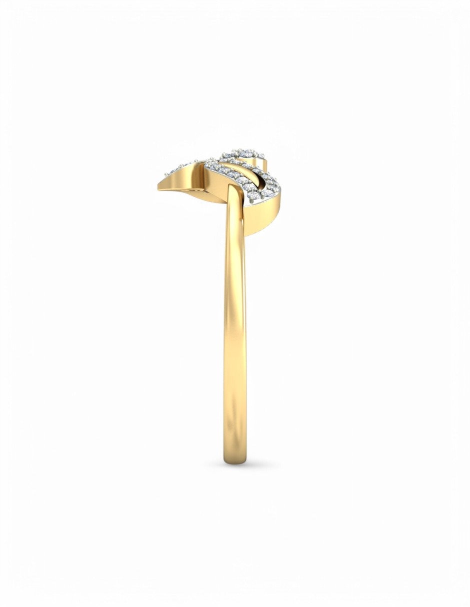 Anillo 10 k de oro amarillo zirconia brillante