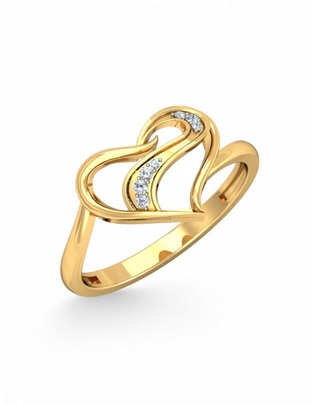 Anillo 10 k de oro amarillo zirconia brillante