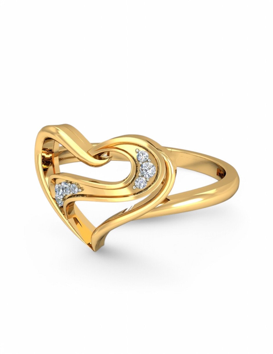 Anillo 10 k de oro amarillo zirconia brillante