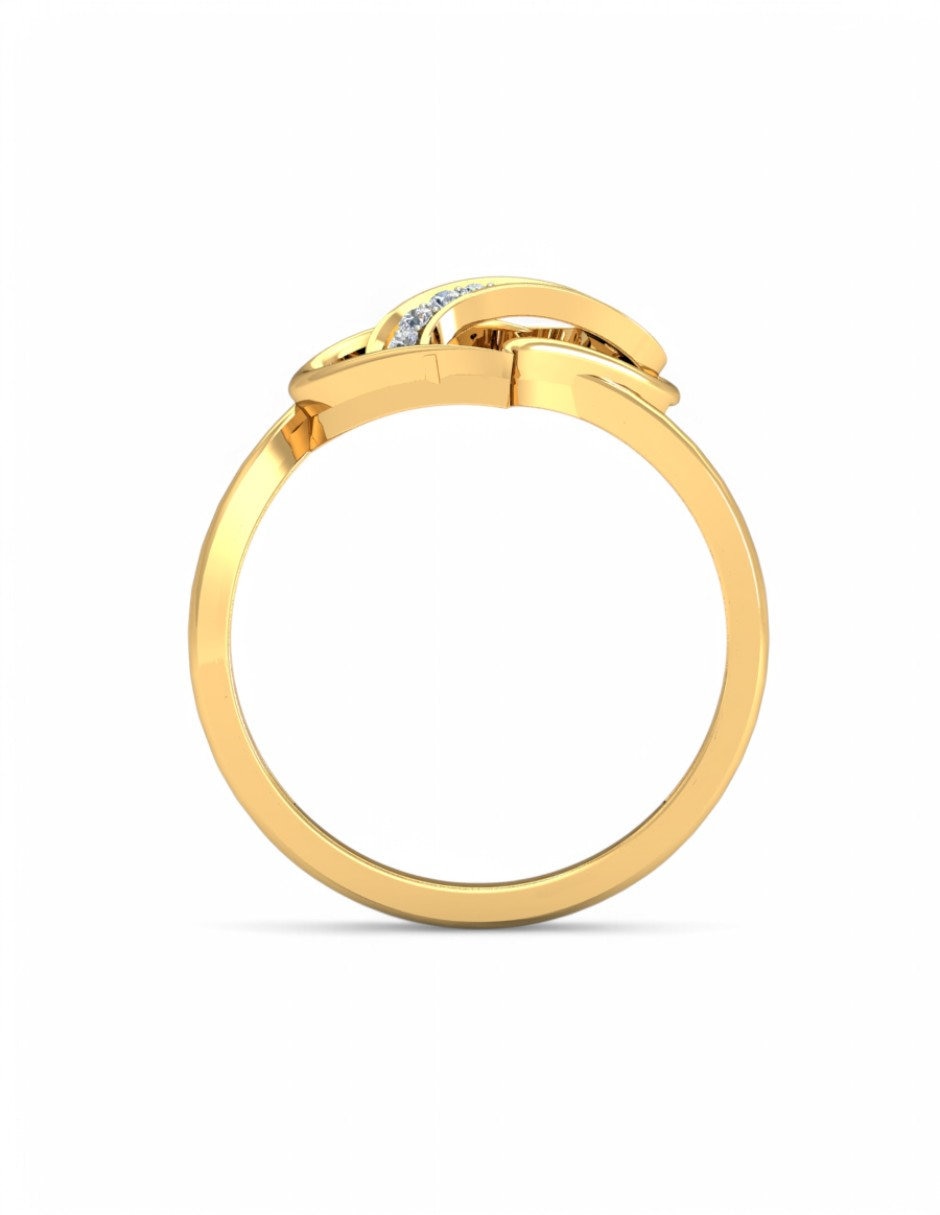 Anillo 10 k de oro amarillo zirconia brillante