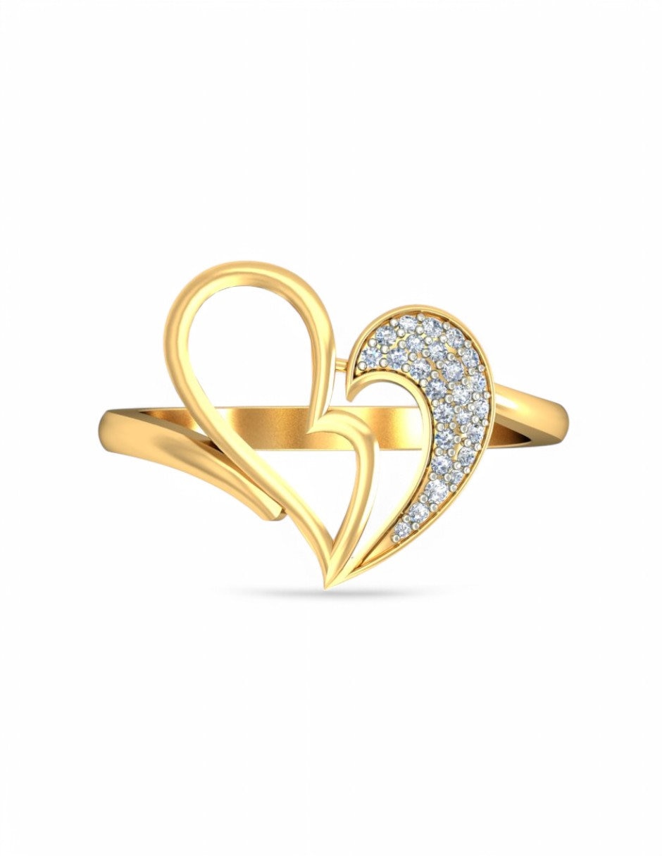 Anillo 10 k de oro amarillo zirconia brillante