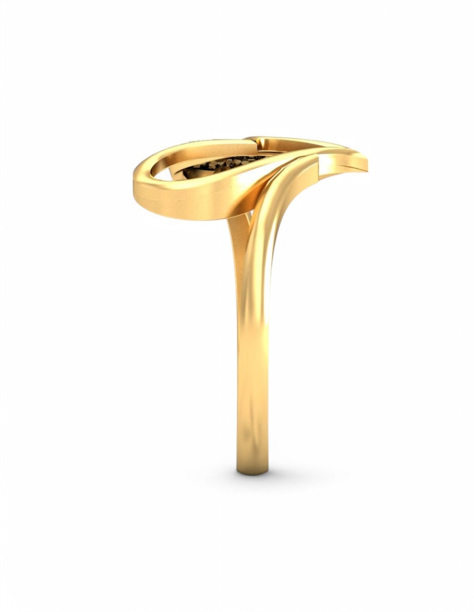 Anillo 10 k de oro amarillo zirconia brillante