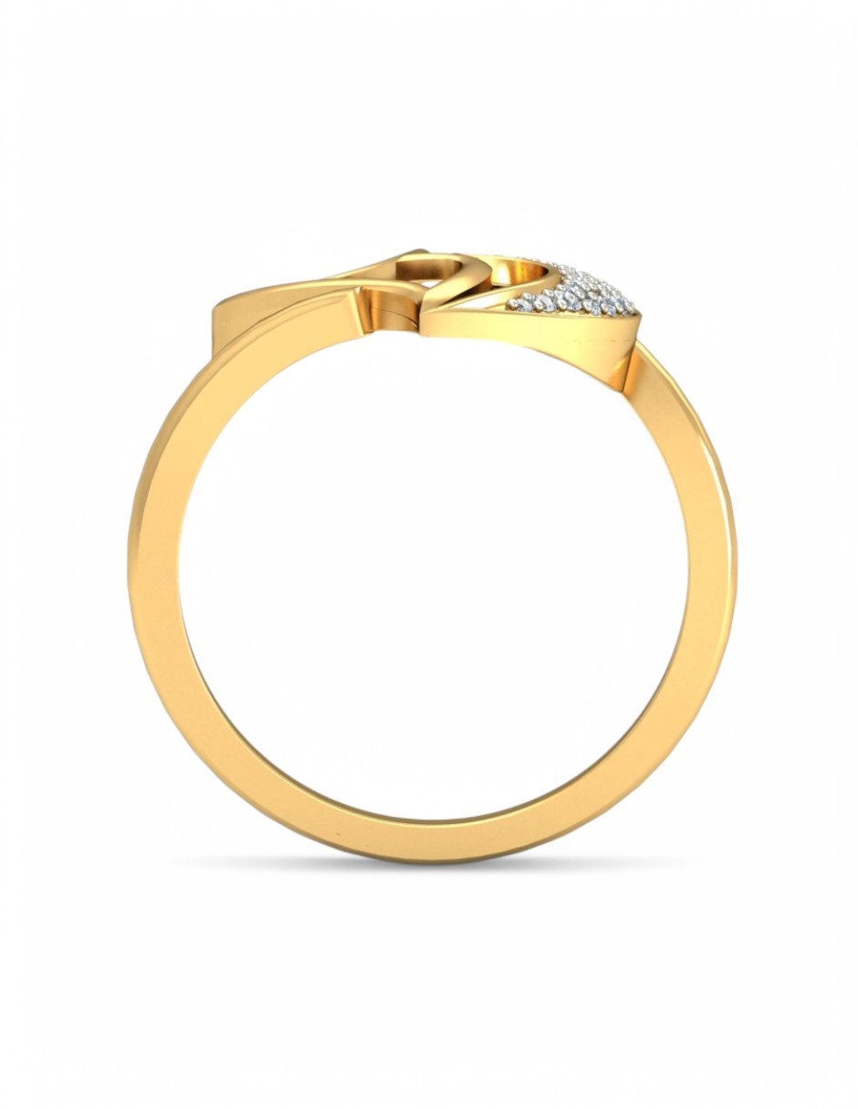Anillo 10 k de oro amarillo zirconia brillante