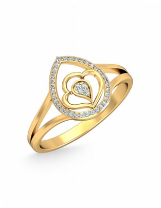 Anillo 10 k de oro amarillo zirconia brillante Anillo 10 k de oro amarillo zirconia brillante
