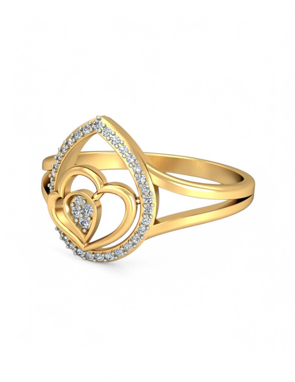 Anillo 10 k de oro amarillo zirconia brillante 5