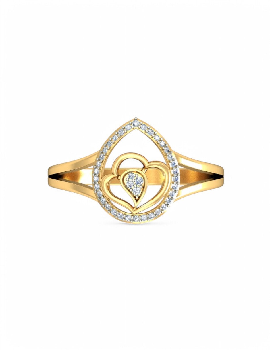 Anillo 10 k de oro amarillo zirconia brillante