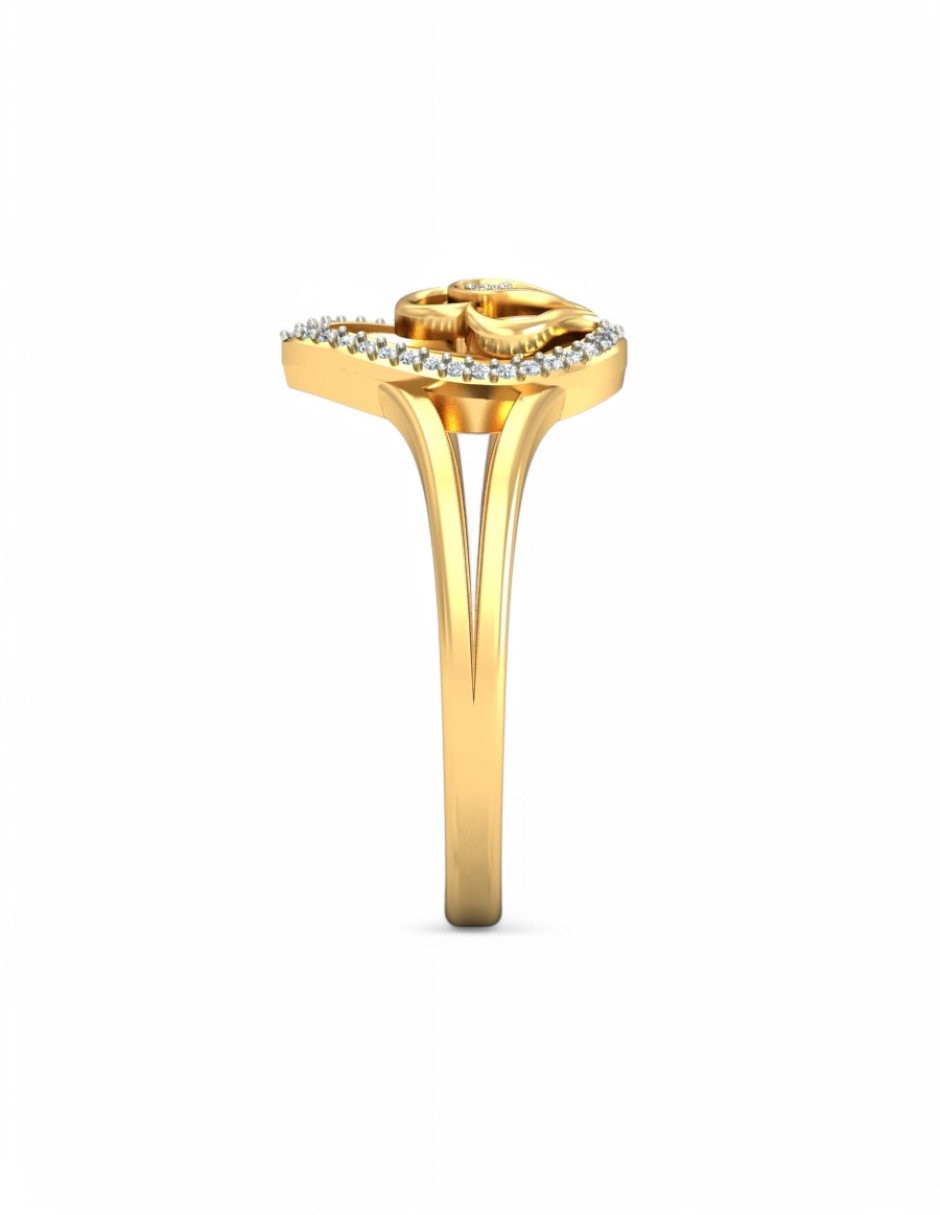 Anillo 10 k de oro amarillo zirconia brillante