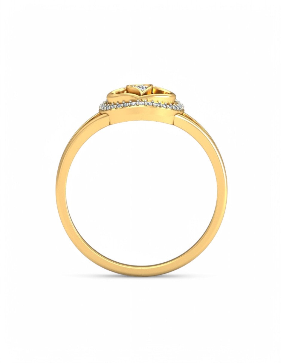 Anillo 10 k de oro amarillo zirconia brillante