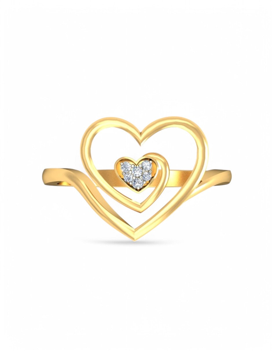 Anillo 10 k de oro amarillo zirconia brillante