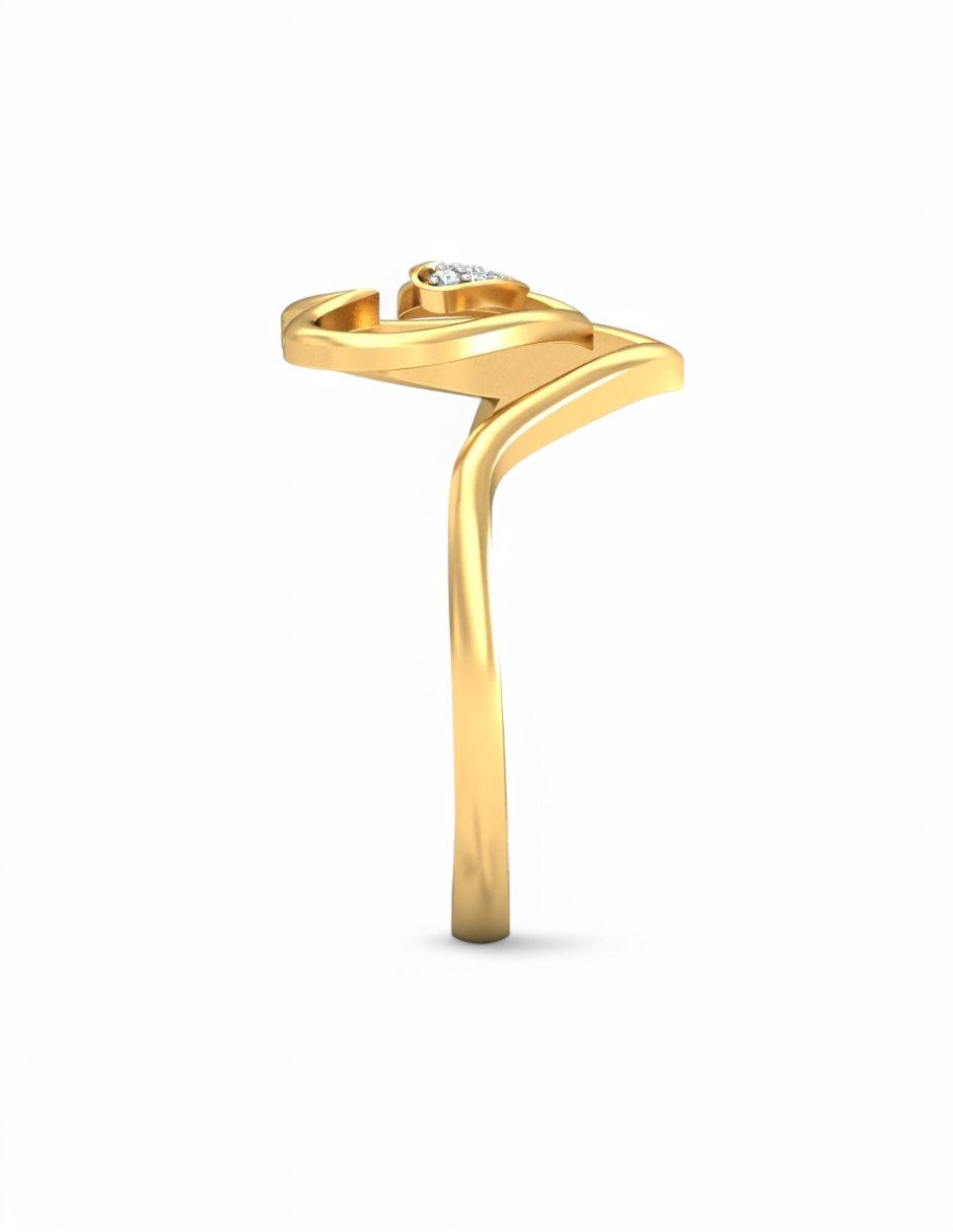 Anillo 10 k de oro amarillo zirconia brillante