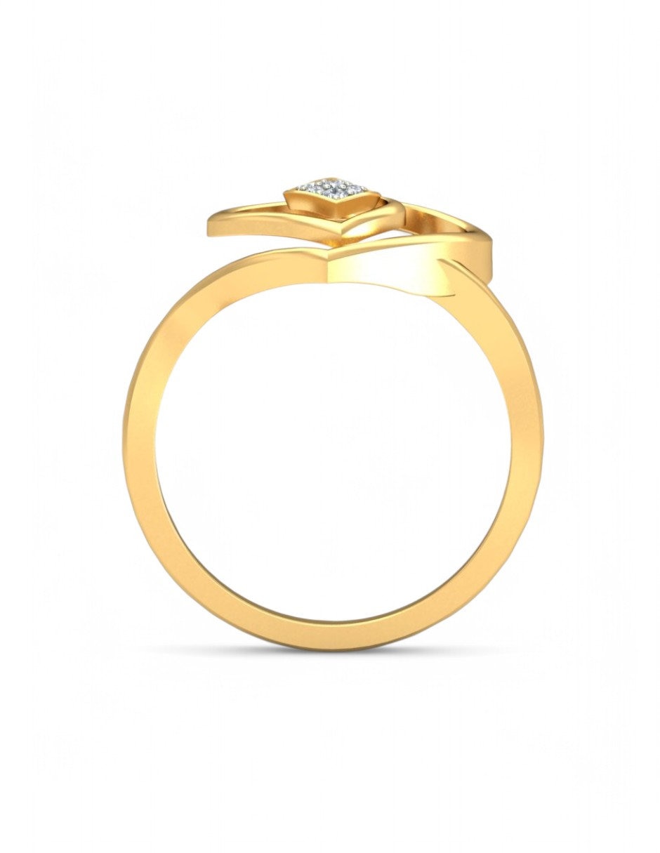 Anillo 10 k de oro amarillo zirconia brillante