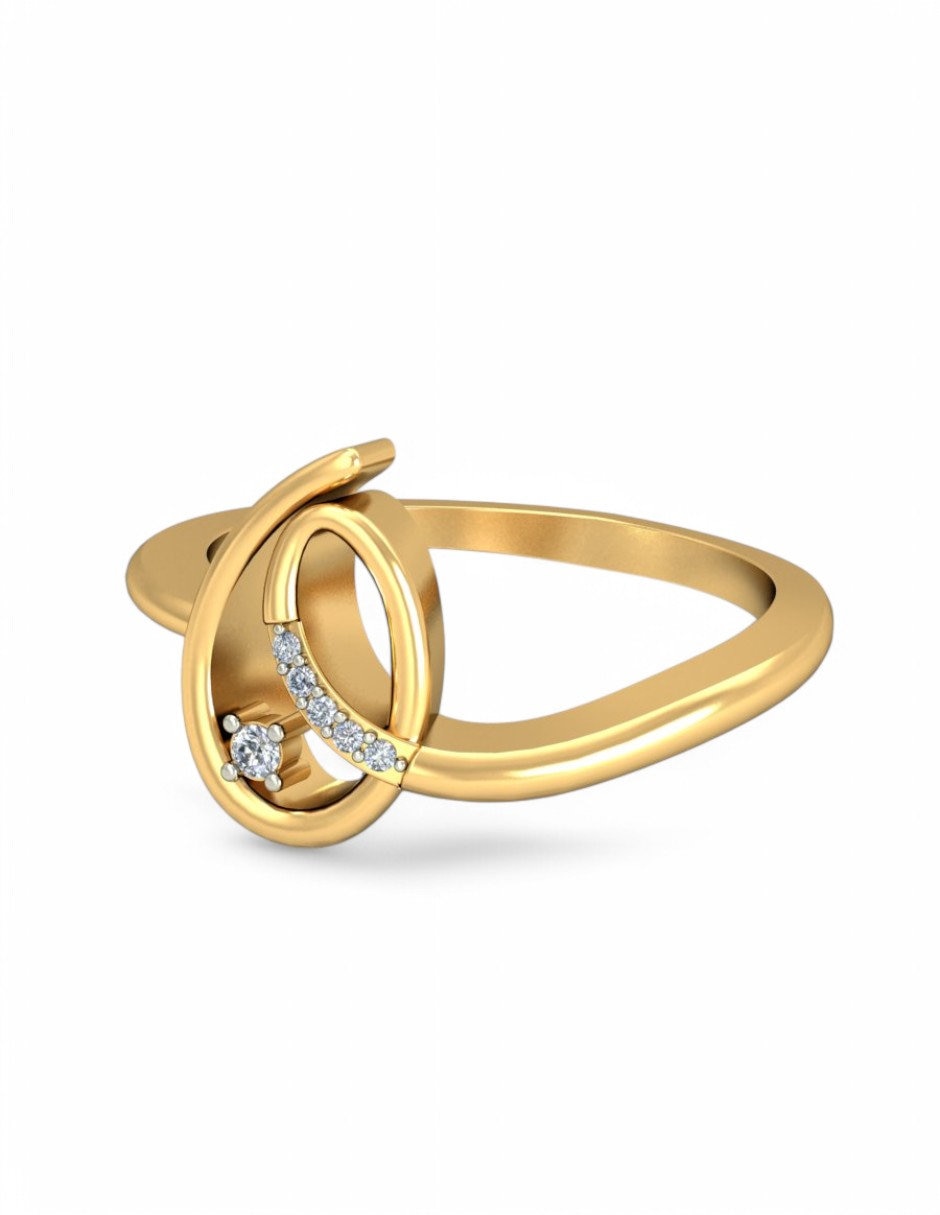 Anillo 10 k de oro amarillo zirconia brillante 2