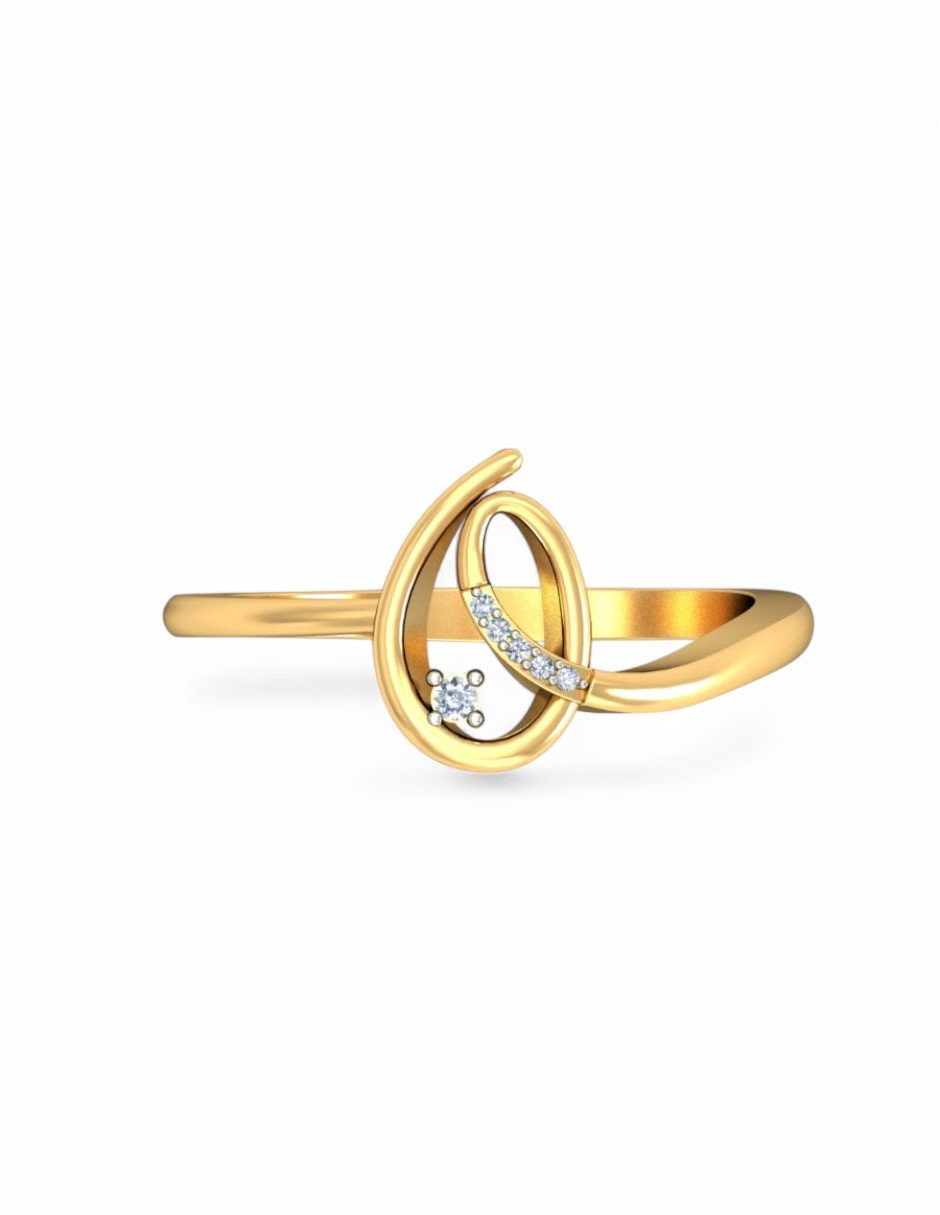 Anillo 10 k de oro amarillo zirconia brillante