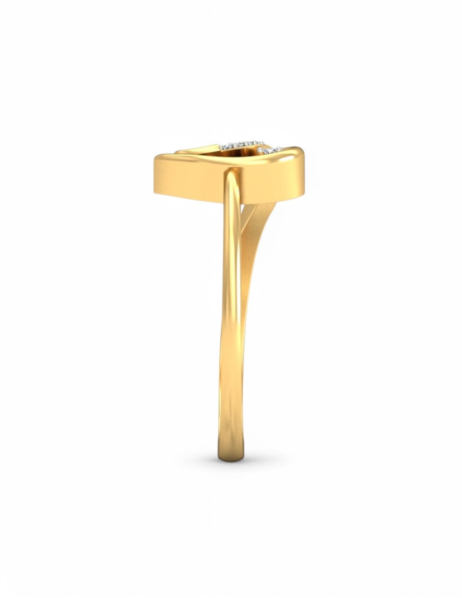 Anillo 10 k de oro amarillo zirconia brillante