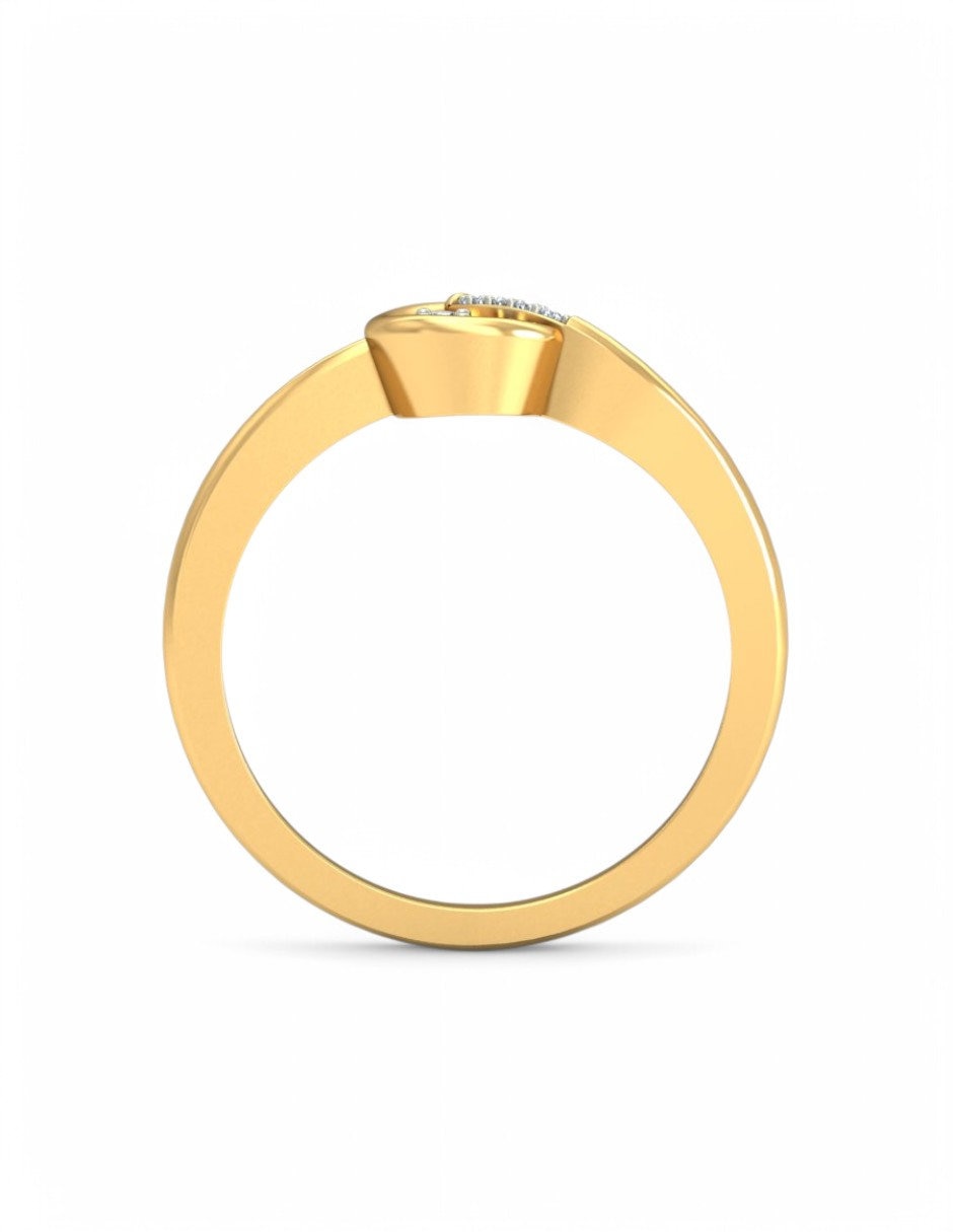 Anillo 10 k de oro amarillo zirconia brillante