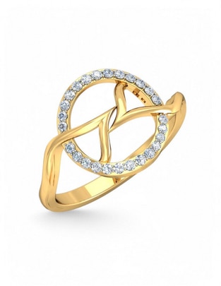 Anillo 10 k de oro amarillo zirconia brillante