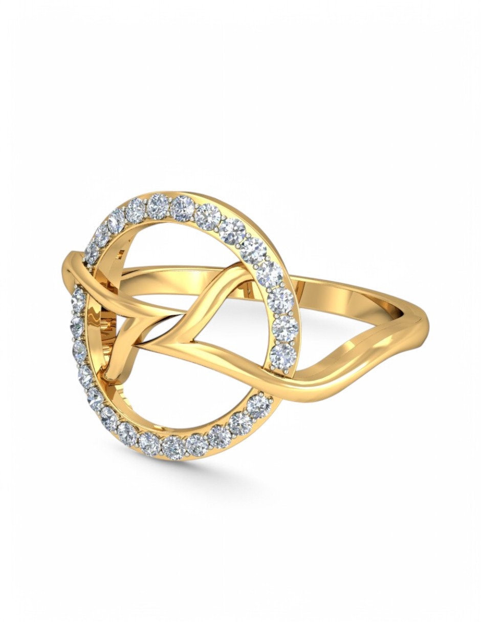 Anillo 10 k de oro amarillo zirconia brillante 2