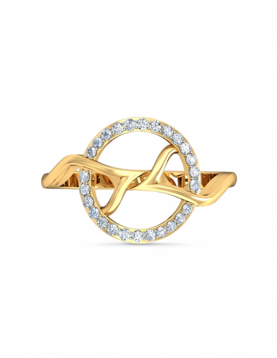 Anillo 10 k de oro amarillo zirconia brillante