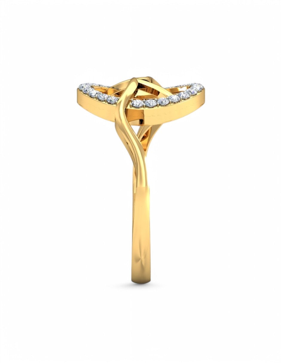 Anillo 10 k de oro amarillo zirconia brillante
