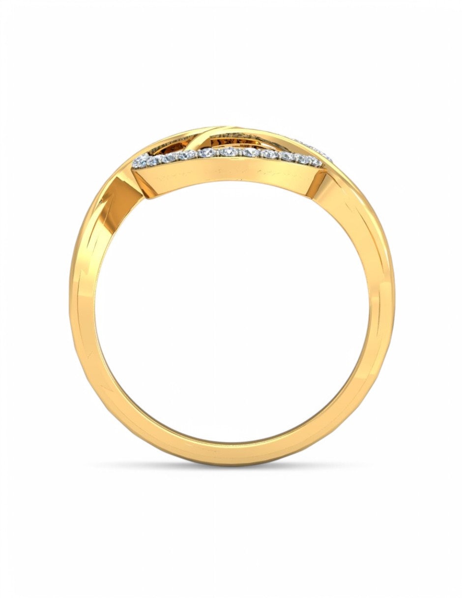 Anillo 10 k de oro amarillo zirconia brillante