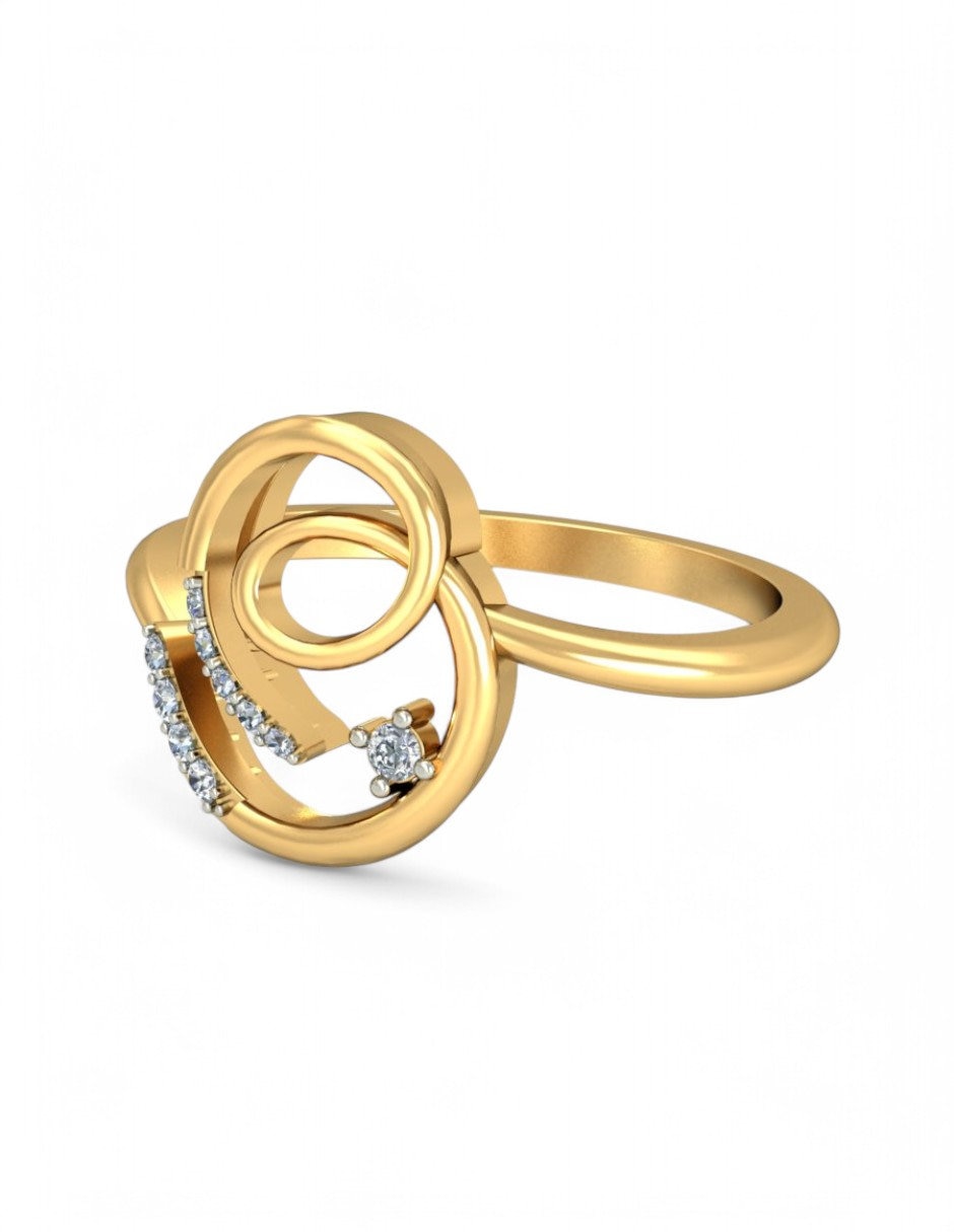 Anillo 10 k de oro amarillo zirconia brillante 2