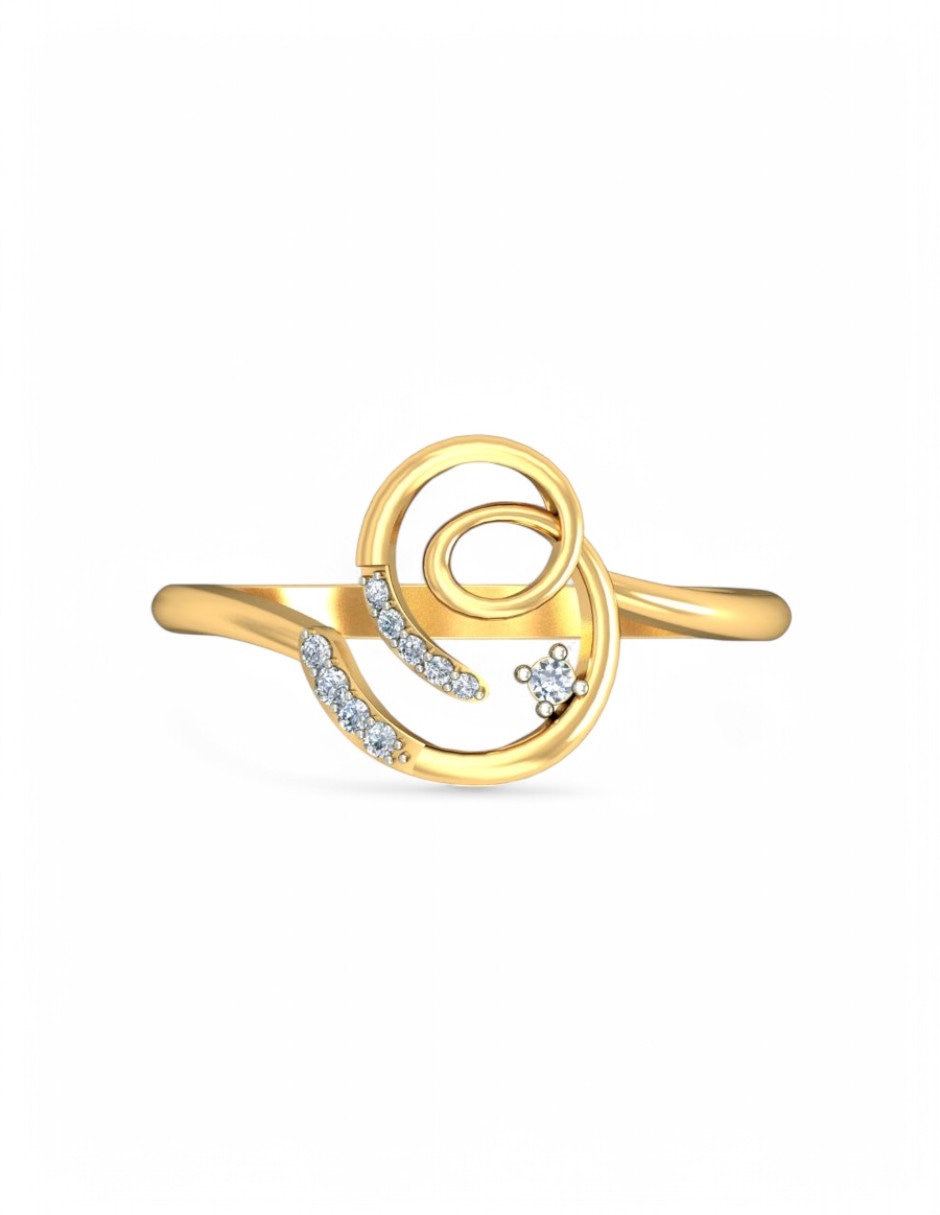 Anillo 10 k de oro amarillo zirconia brillante