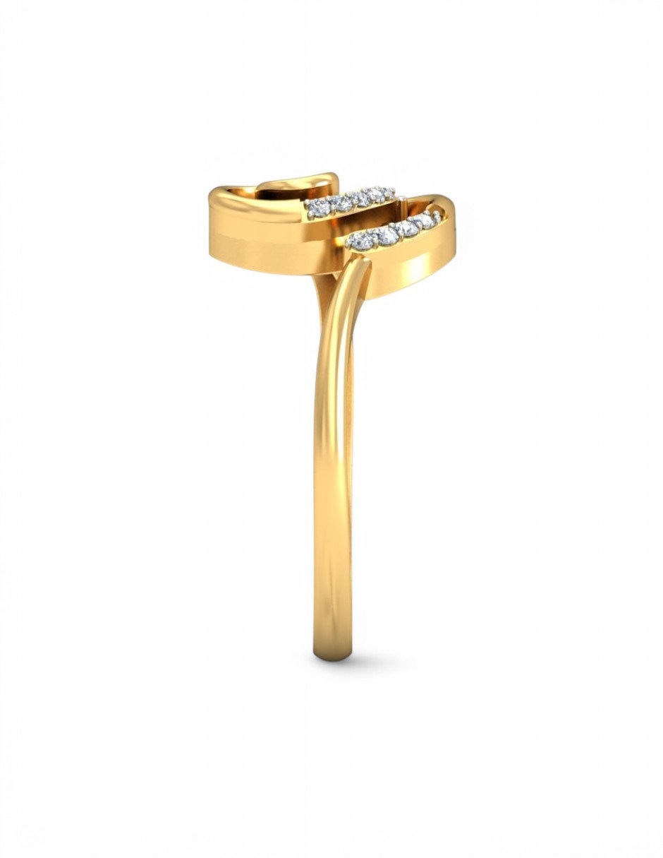 Anillo 10 k de oro amarillo zirconia brillante